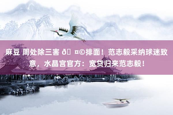麻豆 周处除三害 🤩排面！范志毅采纳球迷致意，水晶宫官方：宽贷归来范志毅！